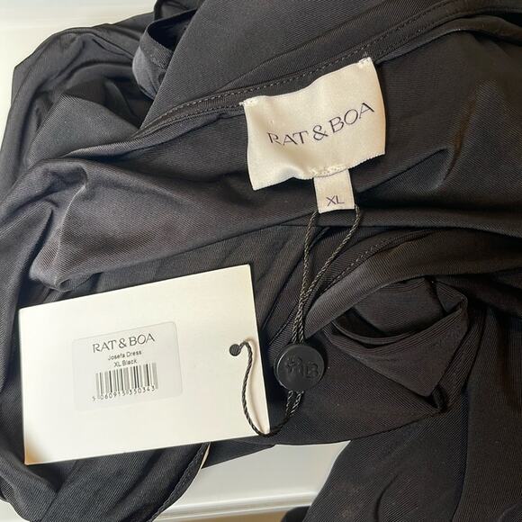 Rat & Boa Josefa Cowl Neck Open Sides Black Maxi Dress Size XL - Picture 8 of 9